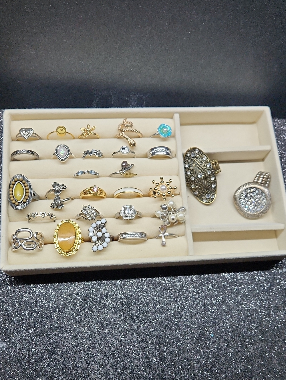 Mixed Gold-tone & Silver-tone Fashion Ring Set